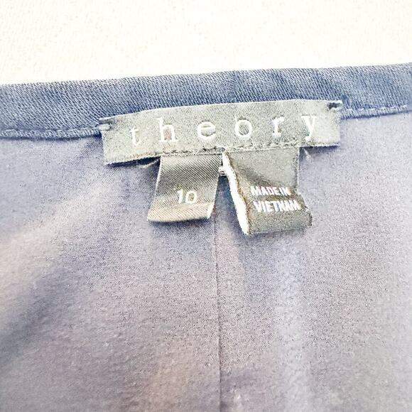 Theory Navy Blue Short Sleeve Shift Dress Knee High Size 10 Mint - Picture 3 of 5